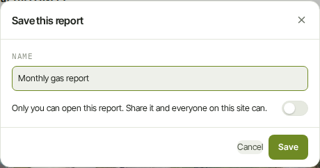 Saving a report under a name